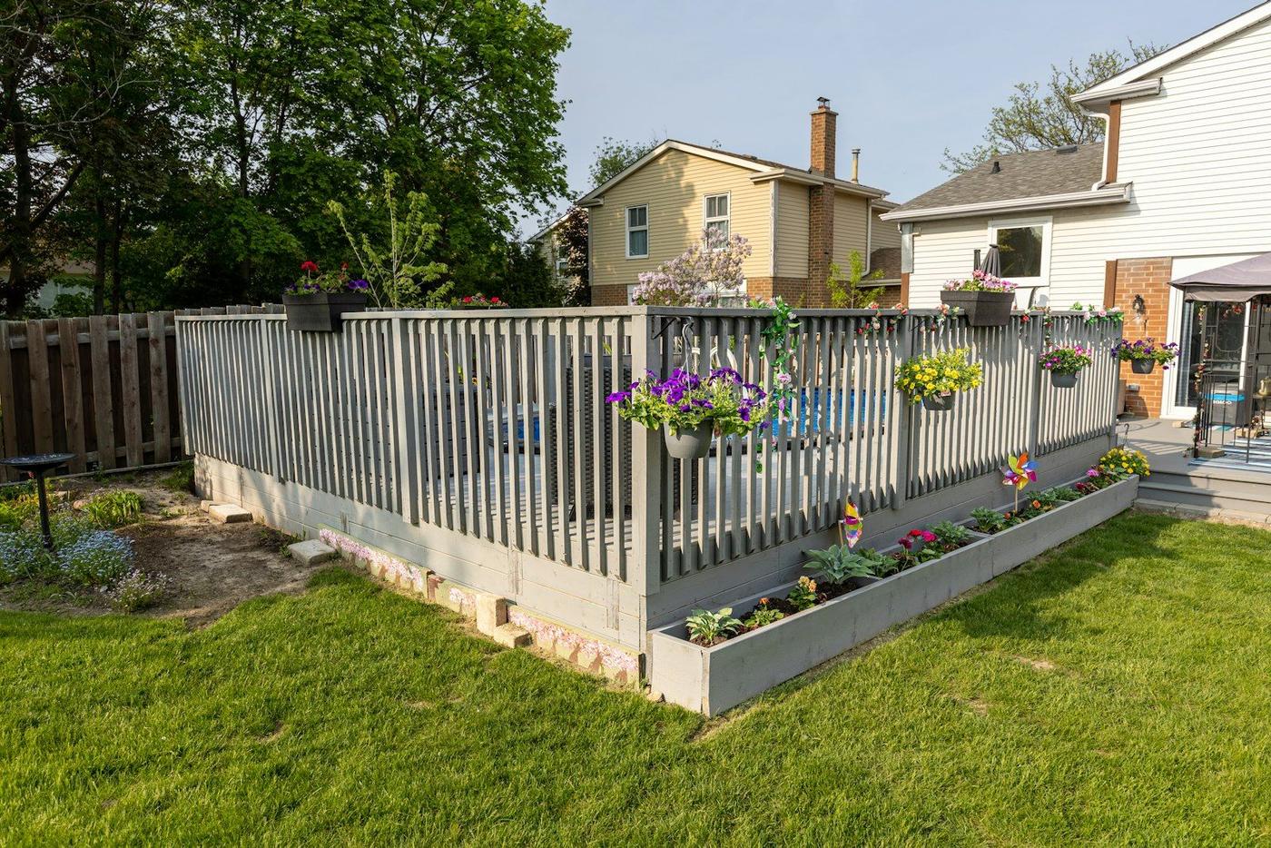 Landscaped backyard garden in Orangeville